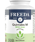 Freeda Multivitamin - Quintabs-M With Iron - Kosher Multi Vitamins Supplements For Women Health - Multivitamins For Women & Iron-Deficient Men Adult Vitamins Multivitamin (100)