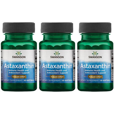 Swanson High Potency Astaxanthin 8 Milligrams 30 Sgels (3 Pack)