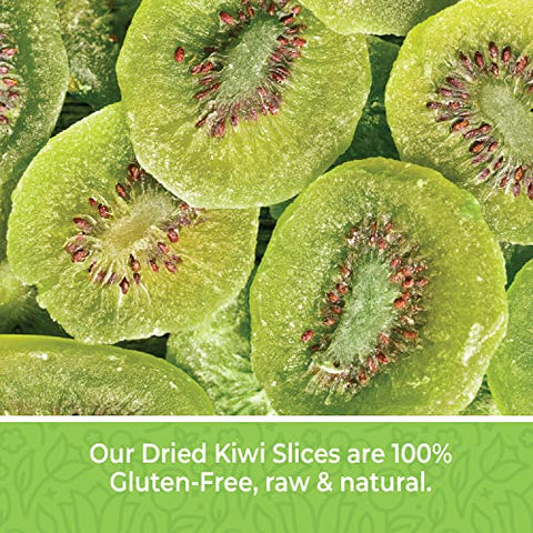 Herbaila Dried Kiwi Fruit Slices, 1 Pound. Dried Kiwis Fruit, Dehydrated Kiwi Slices, Kiwi Dried fruit. All Natural, Non-GMO, Lightly sweetened Dried Kiwifruit Slices. 16 Ounces.