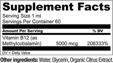 Live Conscious Vegan Vitamin B12 Sublingual Liquid Drops by LiveWell - Methylcobalamin Maximum Strength 5000 mcg Formula - Support Energy and Mood, Promote Memory, Aid Immune System - 60 Servings