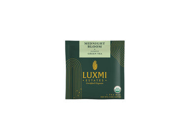 Luxmi Estates - Midnight Bloom - Organic Jasmine Tea - 90 Tea Bags (15ct x 6 Pack) | With Organic Jasmine Buds and Premium Darjeeling Green Tea | Natural Aid to Relieve Stress Anxiety and Sleep Problems