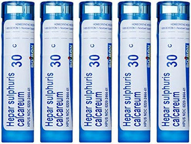 Boiron Hepar Sulphuris Calcareum 30C Homeopathic Medicine For Cough (Pack Of 5)