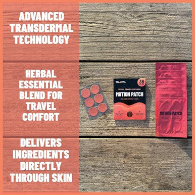 Tolevita Motion Sickness Patches 36 Pcsherbal Essential Oil Patch With Ginger Peppermint And Sanchitravel With Comfort Easytouse And Discreet