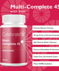 Celebrate Vitamins Multi Complete Bariatric Multivitamin with 45 mg Iron Daily Essential Vitamins and Minerals for Sleeve Gastrectomy and Gastric Bypass