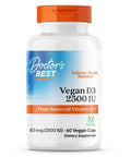 Doctor'S Best Doctors Best Vegan Vitamin D3 2500 Iu Veg Caps - Vegan Vitamin D Supplement For Men & Women Helps Support Calcium Absorption Heart Health & Immune Support 62.5 Mcg Per Serving 60 Veggie Capsules