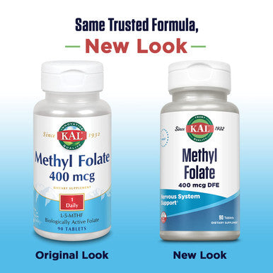 Kal 400 Mcg Methyl Folate Tablets, 90 Count