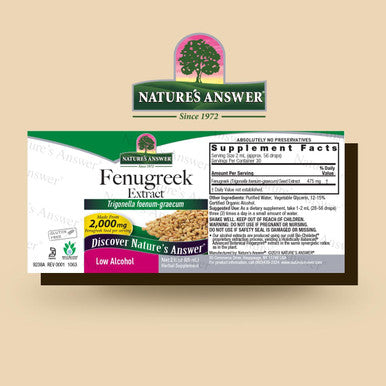 Nature'S Answer Fenugreek Seed with Organic Low Alcohol 2-Fluid Ounces | Female Reproductive Support | Aid For Mothers | Lactation Support | Natural Menopause Aid