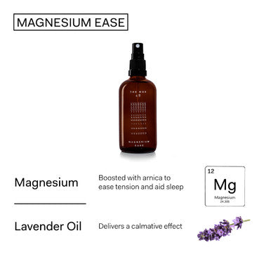 The Nue Co. Magnesium Ease Skin Spray for Muscle Pain Tension Relief with Lavender Arnica Oil High Absorption Sports Recovery Relax Vegan ParabenFree NonToxic 60ml