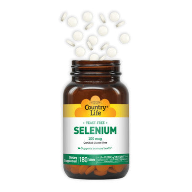 Country Life Selenium Yeast Free Supports Immune 100Mcg 180 Tablets