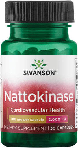 Swanson Nattokinase 2000 Fibrinolytic Units 100 Milligrams 30 Capsules Enzyme