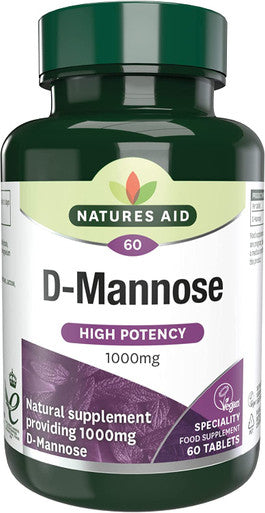 Natures Aid D-Mannose 1000mg (Suitable For Vegans) 60 Tablets