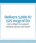 Natural Factors Vitamin D3 5000 IU 125 mcg Supports Strong Bones Muscles and Immune Function 240 Softgels