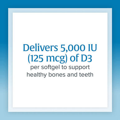 Natural Factors Vitamin D3 5000 IU 125 mcg Supports Strong Bones Muscles and Immune Function 240 Softgels