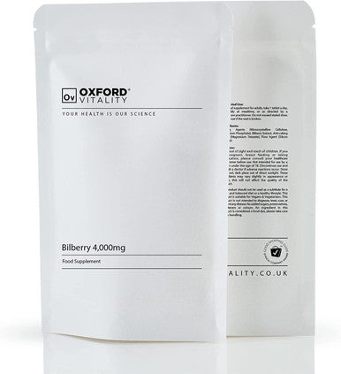 Bilberry Extract Supplements | 4000mg Tablets | Natural Aid | with Anthocyanins | Oxford Vitality