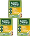 SEEDS OF CHANGE Organic Quinoa, Brown & Red Rice with Flaxseed, Organic Food, 8.5 OZ Pouch