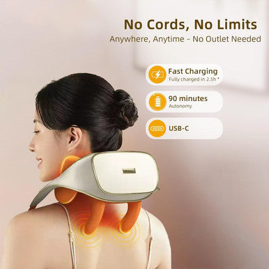 Mini Shiatsu Neck Massager With Heat, Cordless Electric Neck Shoulder Back Massager Kneading Massage Pillow For Pain Relief Deep Tissue, Gifts For Men Women Mom Dad
