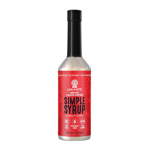 Lakanto Simple Flavoring Syrup - Monk Fruit Sweetener with Allulose, Perfect for Coffee, Tea, Cocktails, Snow Cones, Sodas, Other Drinks, Keto, Vegan (Original - 25.4 fl oz)