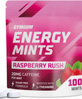 Energy Caffeine Mints Caffeine + L-Theanine + B Vitamins Caffeinated Mints With 60Mg Caffeine Per Serving Delicious Sugar Energy Mints (Raspberry Rush, 100 Count)