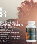 Bronson Vitamin D3 10,000 Iu (250 Mcg) 1 Year Supply For Healthy Muscle Function And Immune Support, Non-Gmo, 360 Tablets