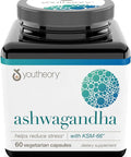 Youtheory Ashwagandha - 1,000 mg - Stress Support Supplement - Cortisol Support Supplement - Gluten, Dairy & Soy Free - 60 Vegetarian Capsules