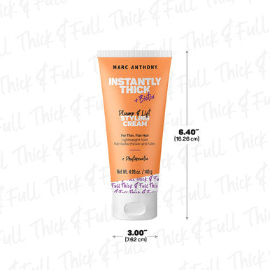 Marc Anthony Instantly Thick Biotin Styling Cream - Biotin & Vitamin E Hair Thickening Cream to Make Hair Thick & Full - Volumizing Lightweight Thickening Hair Product for Fine, Dry Dull Hair