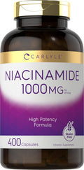 Carlyle Niacinamide 1000 Mg 400 Capsules High Potency Formula Non-Gmo, Gluten Supplement