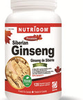 Siberian Eleuthero | 500mg Siberian Ginseng Root Powder | 120 Vegan capsules | Traditional Herbal Supplement for Adaptogen | Reduction of Stress & Fatigue | Made in Canada