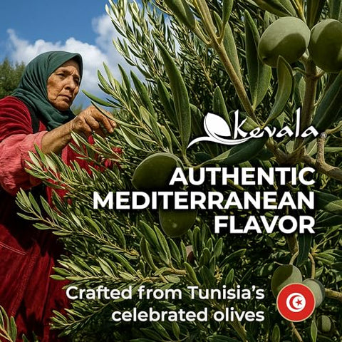 Kevala Extra Virgin Organic Olive Oil - Unrefined Cooking Oil, Cold Pressed and with no Preservatives, Made with Carefully Selected Fresh Olives, Natural Kitchen Pantry Essential, Easy Storage, 64 oz