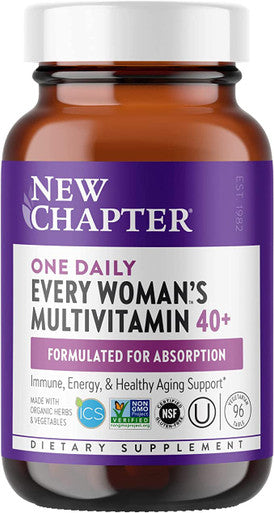 New Chapter Women's Multivitamin + Immune Support - Every Woman's One Daily 40+, Fermented with Probiotics + Vitamin D3 + B Vitamins + Organic Non-GMO Ingredients - 96 ct