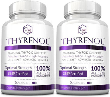 Approved Science Thyrenol Thyroid Support Balance Hormones Boost Metabolism with Vitamin B12 Iodine Kelp Zinc Copper Selenium 60 Capsules Vegan
