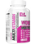 Evlution Nutrition Womens Multivitamin - Full Spectrum Vitamins & Minerals, Immune Health, Vitamin C & D, Iron, Zinc, Antioxidants & Bioflavonoids, Skin, Hair, Bone, Eye Health, 120 Tablets, 60 Days