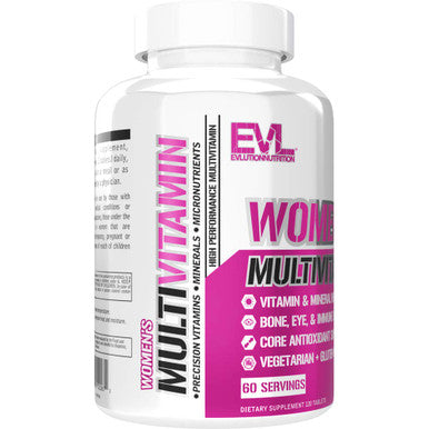 Evlution Nutrition Womens Multivitamin - Full Spectrum Vitamins & Minerals, Immune Health, Vitamin C & D, Iron, Zinc, Antioxidants & Bioflavonoids, Skin, Hair, Bone, Eye Health, 120 Tablets, 60 Days