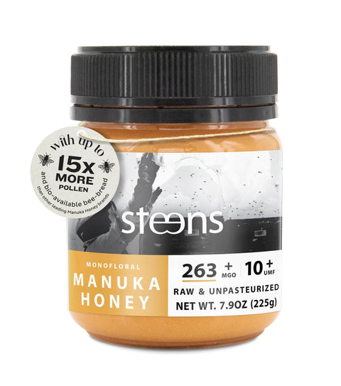 Steens Manuka Honey - MGO 263+ - Pure & Raw 100% Certified UMF 10+ Manuka Honey - Bottled and Sealed in New Zealand - 17.6 oz JarÃ¢â‚¬Â¦