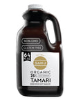 San-J - Organic Gluten Free Tamari Soy Sauce with 25% Less Sodium - Specially Brewed - Made with 100% Whole Soy - 64 oz. Bottle