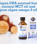Garden of Life Baby Plant DHA Liquid, 600mg Omega 3 DHA Drops for Baby's Brain & Eyes, Vegan, Non-GMO & Gluten Free Plant Based Baby DHA for Newborns, Infants & Toddlers, 37.5 mL (1.26 fl oz) Liquid