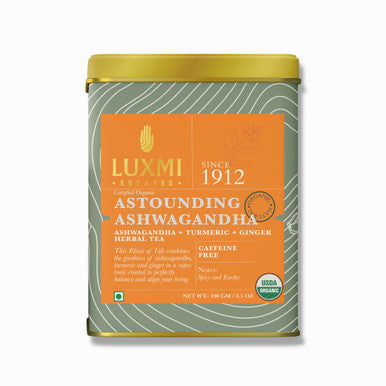 Luxmi Estates Herbal Tea Collection Loose Leaf Tea x 3 | Turmeric Tea Ashwagandha Tea African Rose Tea | USDA Organic Herbal Tea |