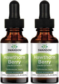 Swanson Hawthorn Berry Leaf & Flower Liquid Extract (Alcohol-) 1 fl Ounce (29.6 ml) Liquid (2 Pack)