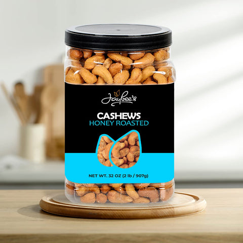 Honey Roasted Cashews - 32 oz Reusable Container | Gourmet Nuts Coated with Sweet & Natural Honey | Roasted to Perfection | Healthy Everyday Snack | Vegan | Kosher | Hand-Picked | Sweet & Crunchy