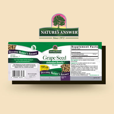 Nature'S Answer Grape Seed Vegetarian Capsules 60-Count | Natural Immune Support | Packed with Antioxidants | Promotes Cognitive Function & Cardiovascular Health