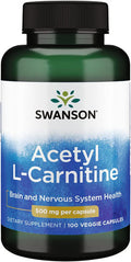 Swanson Acetyl L-Carnitine 500 mg 100 Caps by Premium