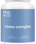 HEAL + CO. Stress Complex | Ashwagandha + L-Theanine | Stress + Relaxation Support | 120 Capsules