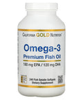 California Gold Nutrition Premium Fish Oil, Omega-3, 180 Mg Epa, 120 Mg Dha, Concentrated Triglyceride Form, 240 Fish Gelatin Softgels, 2 Pack