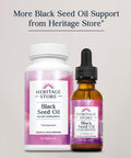 Heritage Store Black Seed Oil Organic Cold Pressed Nigella Sativa Supplement with Thymoquinone Omega 3 6 9 Antioxidant Immune and Joint Support Vegan 16oz
