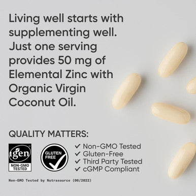 Sports Research Zinc Picolinate 50Mg With Organic Coconut Oil Highly Absorbable Zinc Supplement For Healthy Immune Function - Non-Gmo Verified, Gluten & Soy (60 Liquid Softgels)