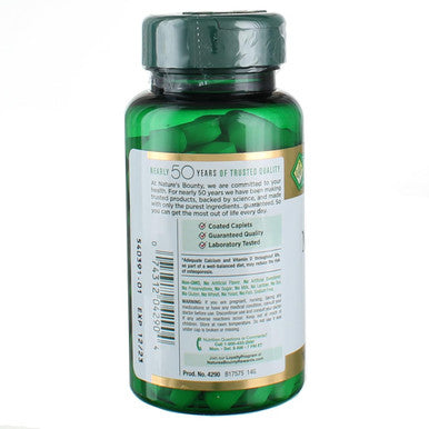 Nature's Bounty Calcium-Magnesium-Zinc Caplets 200 Caplets (2 X 100 Count Bottles)