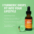 Organic Liquid Turmeric Supplement With Black Pepper - Liquid Turmeric 1000Mg Enhanced Absorption For Digestive & Joint Support - Non-Gmo, Vegan Organic Turmeric Curcumin With Black Pepper, Unflavored