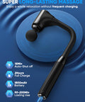 Fvz Massage Gun Deep Tissue - Back Massager For Pain Relief Deep Tissue With Extended Handle 12Mm Percussion Less-Shock Neck/Foot/Leg/Shoulder Massager Infinitely Adjustable Speed & 4 Replaceable Heads