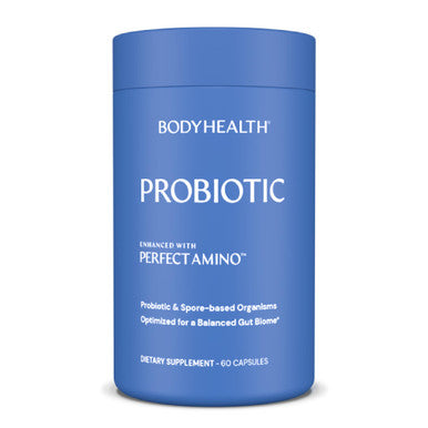 BodyHealth Probiotic Enhanced with PerfectAmino for Women and Men Spore Based with Bifidobacterium Lactobacillus Salivarius Lactobacillus Acidophilus 60 Capsules