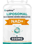 Liposomal Nad+ Supplement 500 Mg, High Absorption, Boost Nad+ With Tmg 250 Mg, Actual Nad Plus More Efficient Than Nicotinamide Riboside, Support Cellular Energy, Healthy Aging 60 Softgels