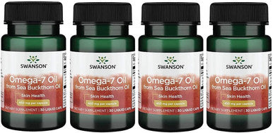 Swanson Omega-7 Oil from Sea Buckthorn Oil 450 mg 30 Liq Caps 4 Pack